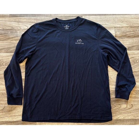 Southern Tide Men's XXL Blue Long Sleeve Skipjack Graphic T-Shirt Cotton Blend - Picture 2 of 8